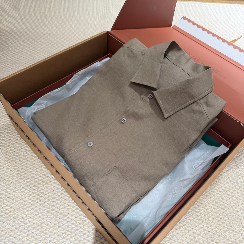 Premium European Linen Resort Set – Olive Taupe