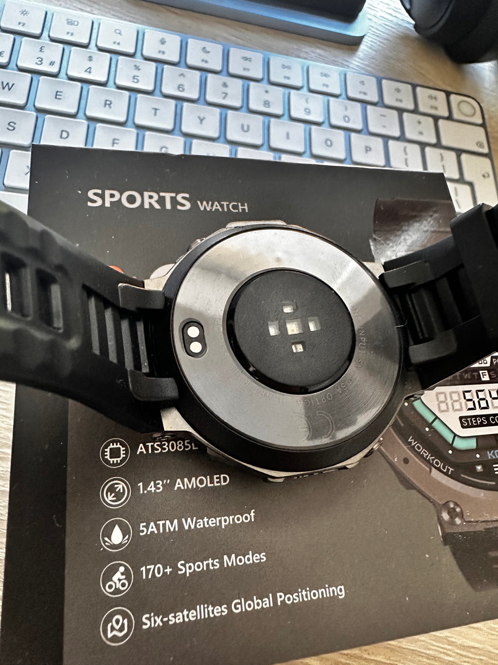Military Style GPS Smart Watch – AMOLED Display & 170+ Sports Modes