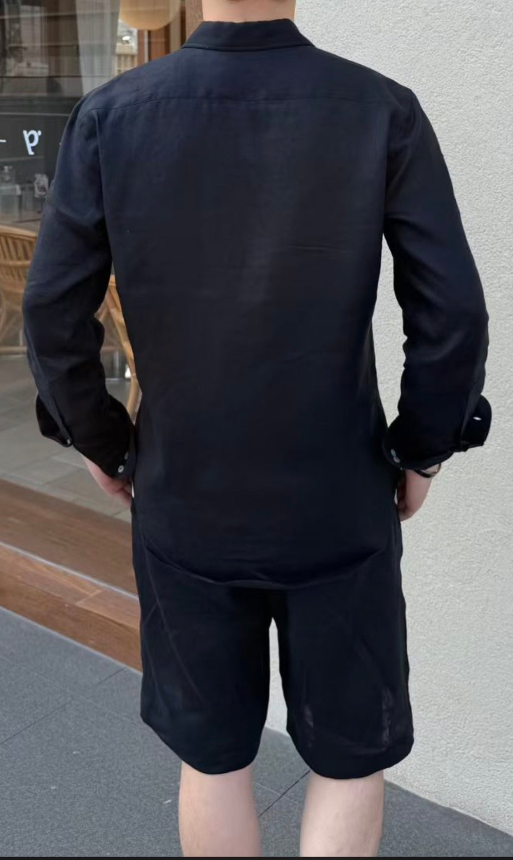 Premium European Linen Resort Set – Black Edition