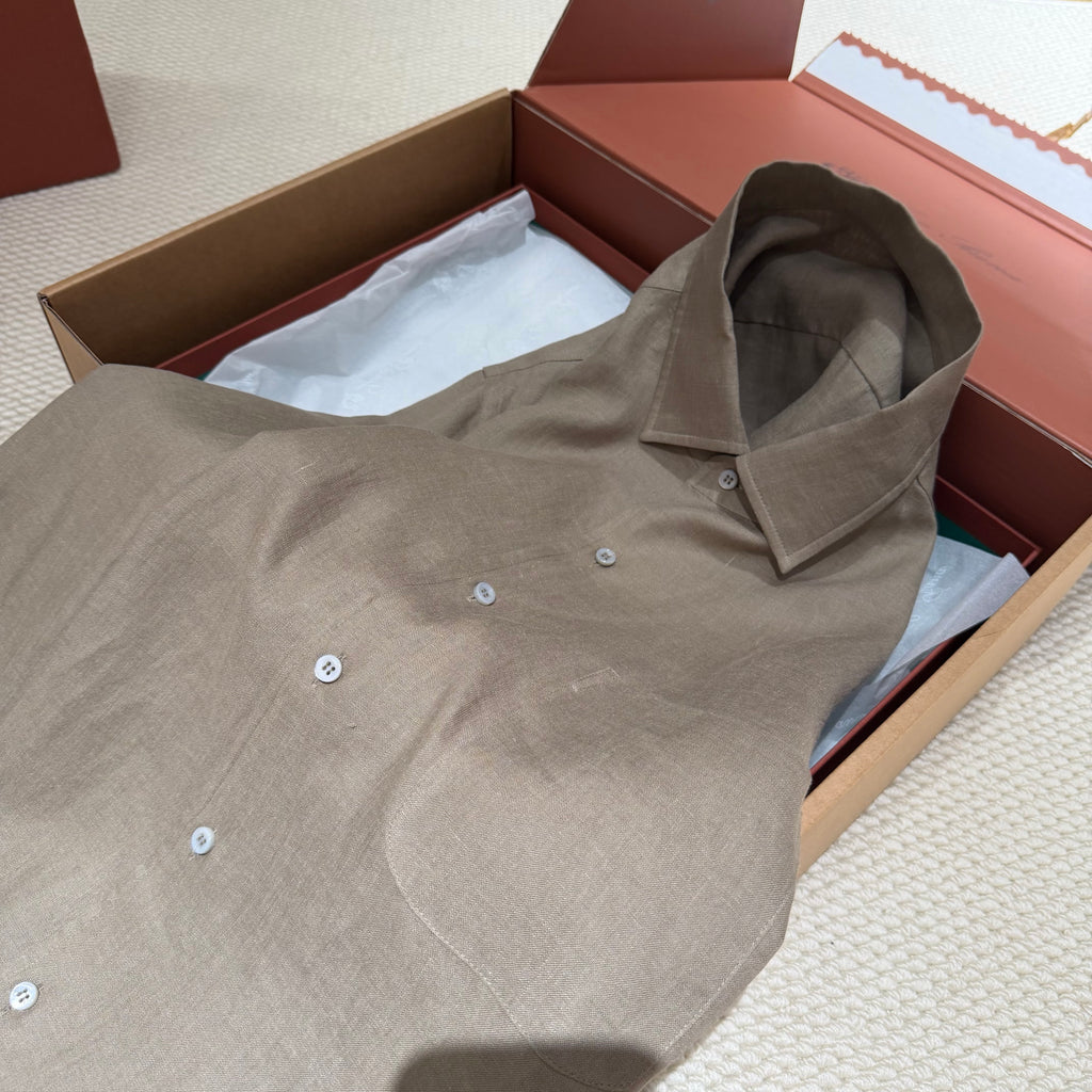 Premium European Linen Resort Set – Olive Taupe