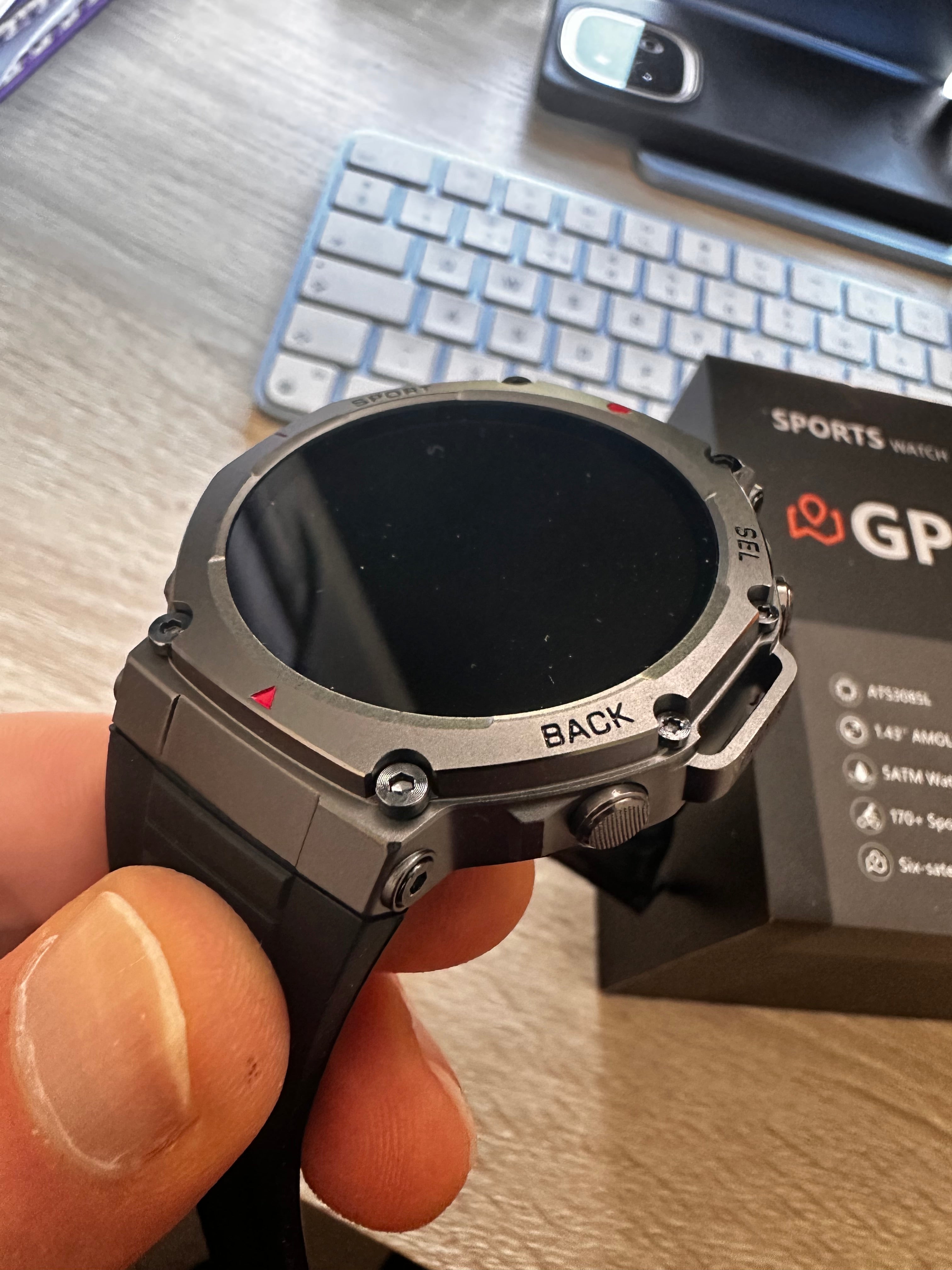 Military Style GPS Smart Watch – AMOLED Display & 170+ Sports Modes