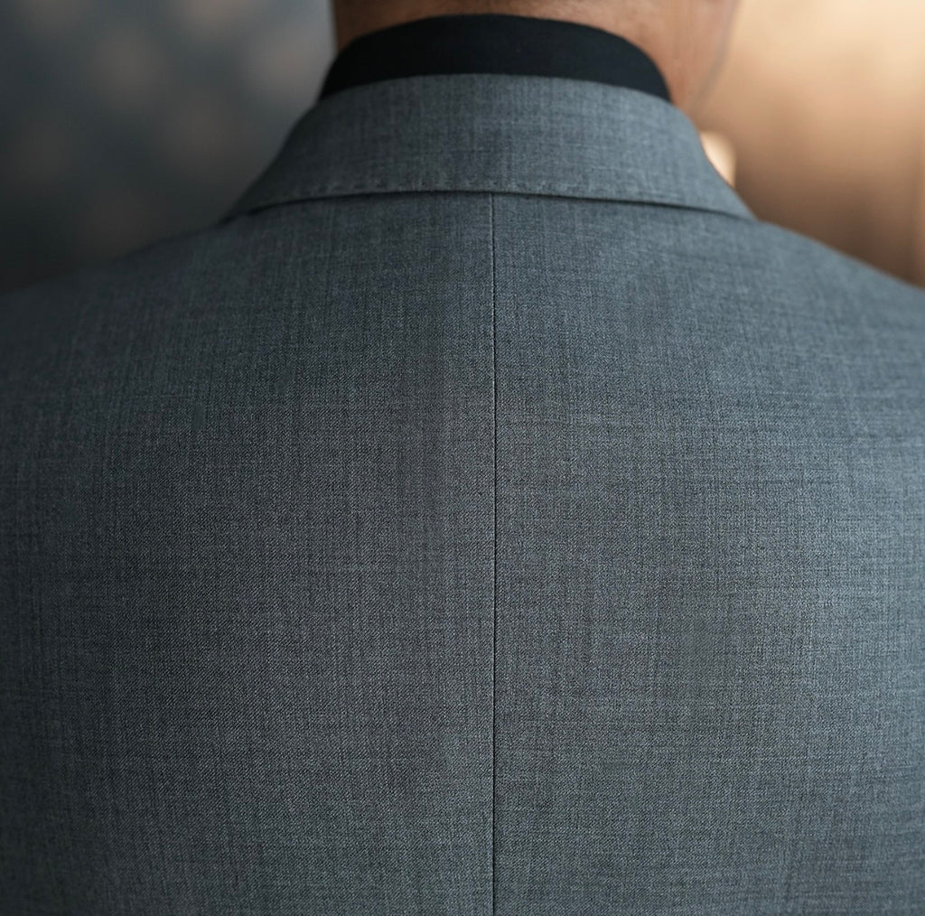 Grey Double Breasted Wool Suit