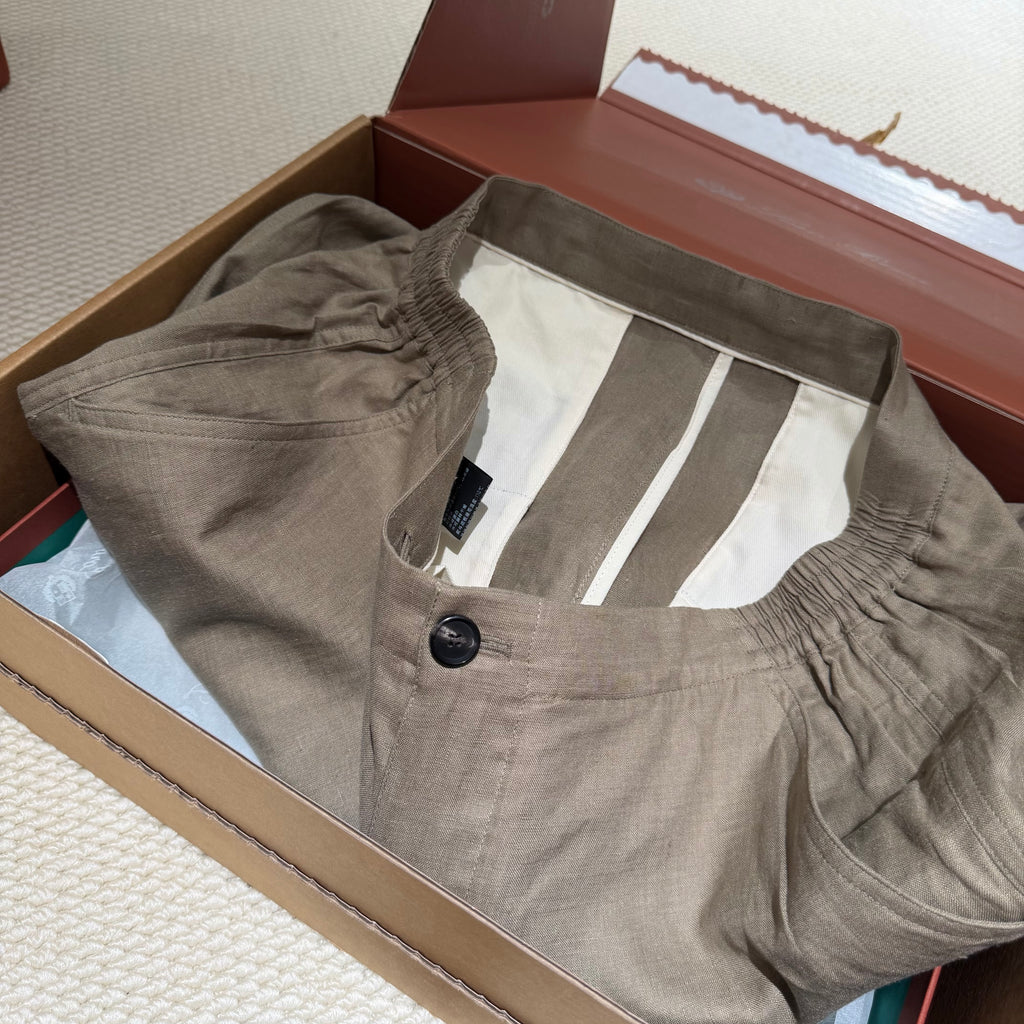 Premium European Linen Resort Set – Olive Taupe