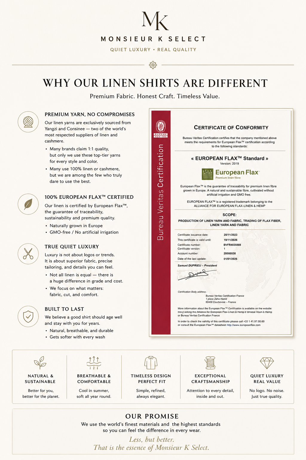 Premium European Linen Resort Set – Olive Taupe
