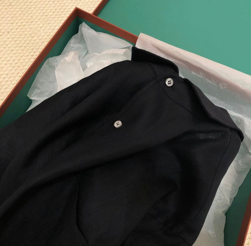 Premium European Linen Resort Set – Black Edition