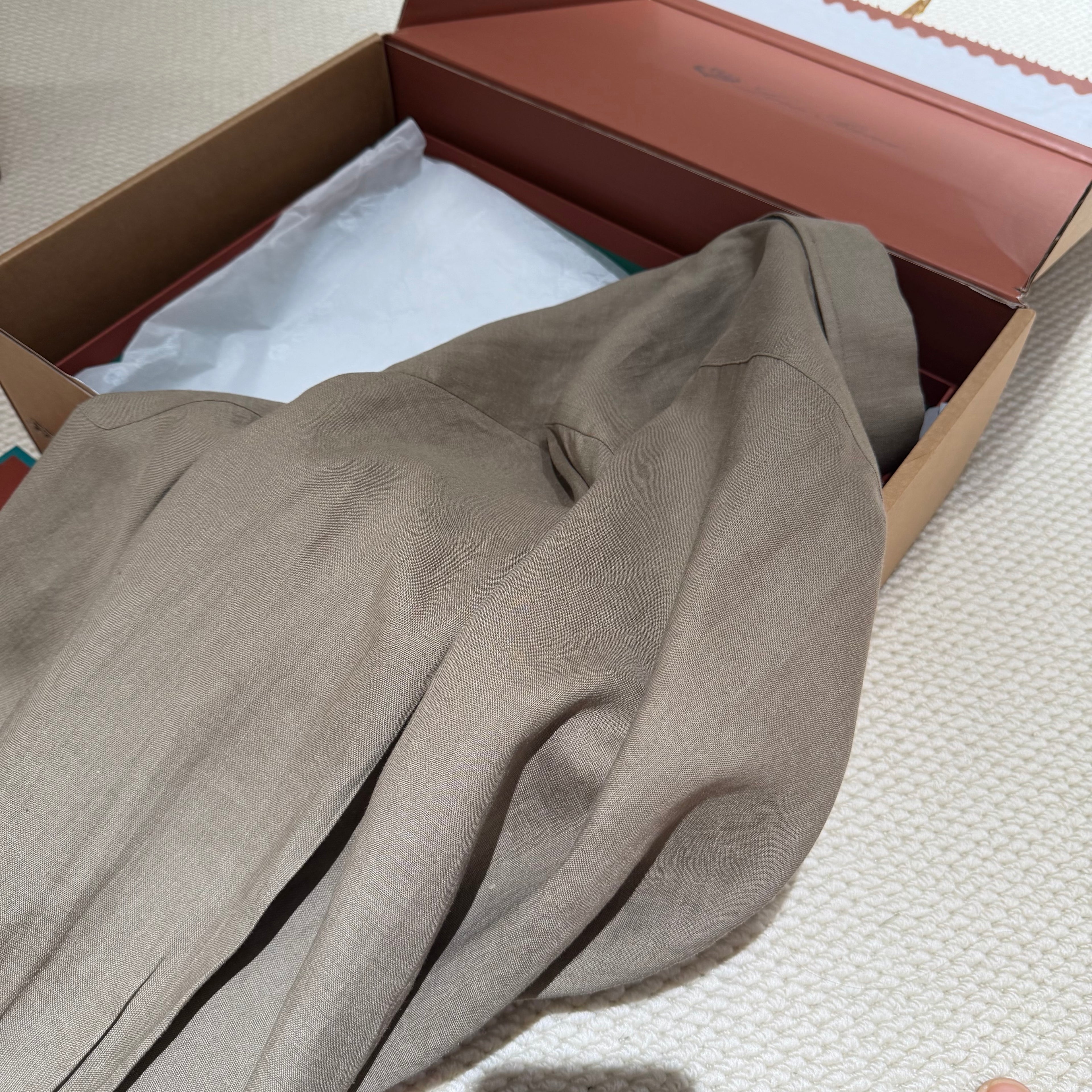 Premium European Linen Resort Set – Olive Taupe