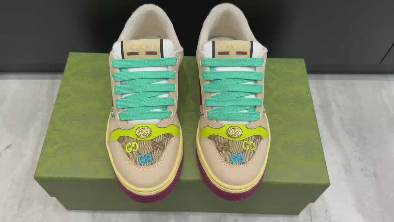 Signature Riviera Sneakers – Beige Multicolor